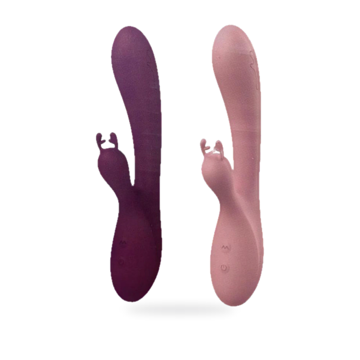 Fotografía de referencia de vibrador con diseño de conejo.
