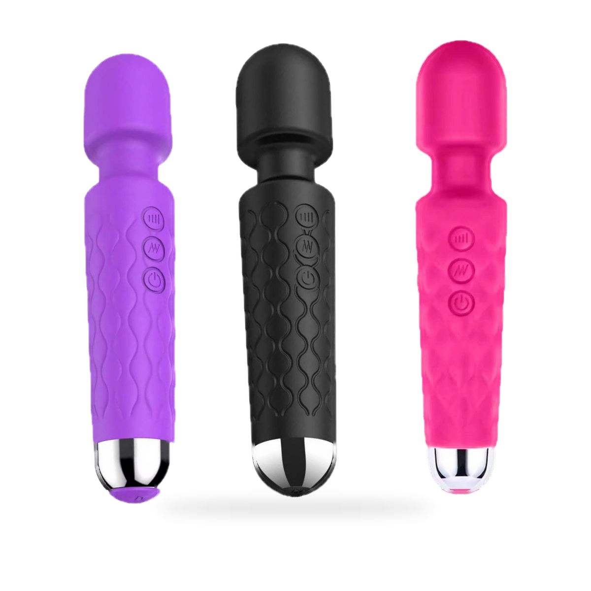 Fotografía de referencia de vibrador con diseño de micrófono; varias presentaciones.