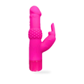 Fotografía de referencia de vibrador con diseño de conejo.
