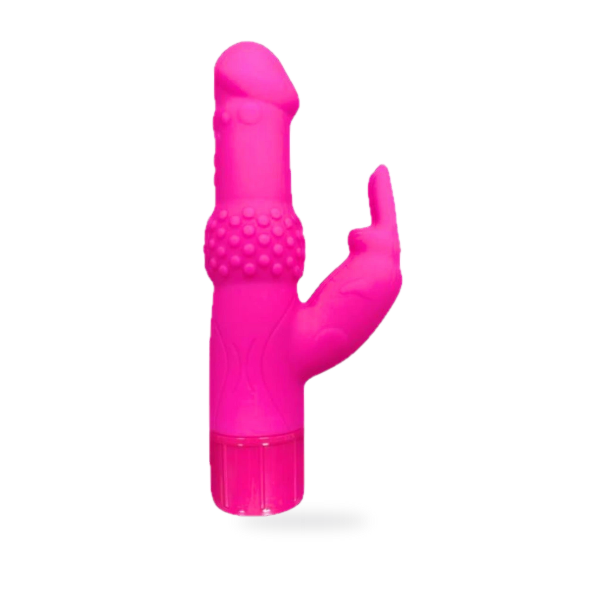 Fotografía de referencia de vibrador con diseño de conejo.