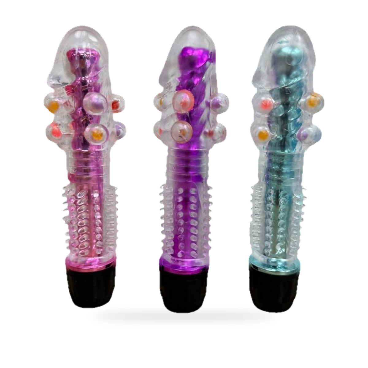 Fotografía de referencia de vibrador texturizado; varias presentaciones.