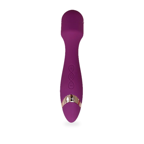 Fotografía de referencia de vibrador con diseño de micrófono.