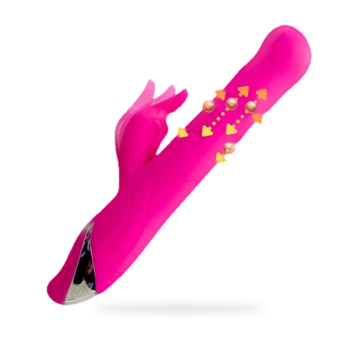 Fotografía de referencia de vibrador con diseño de conejo.
