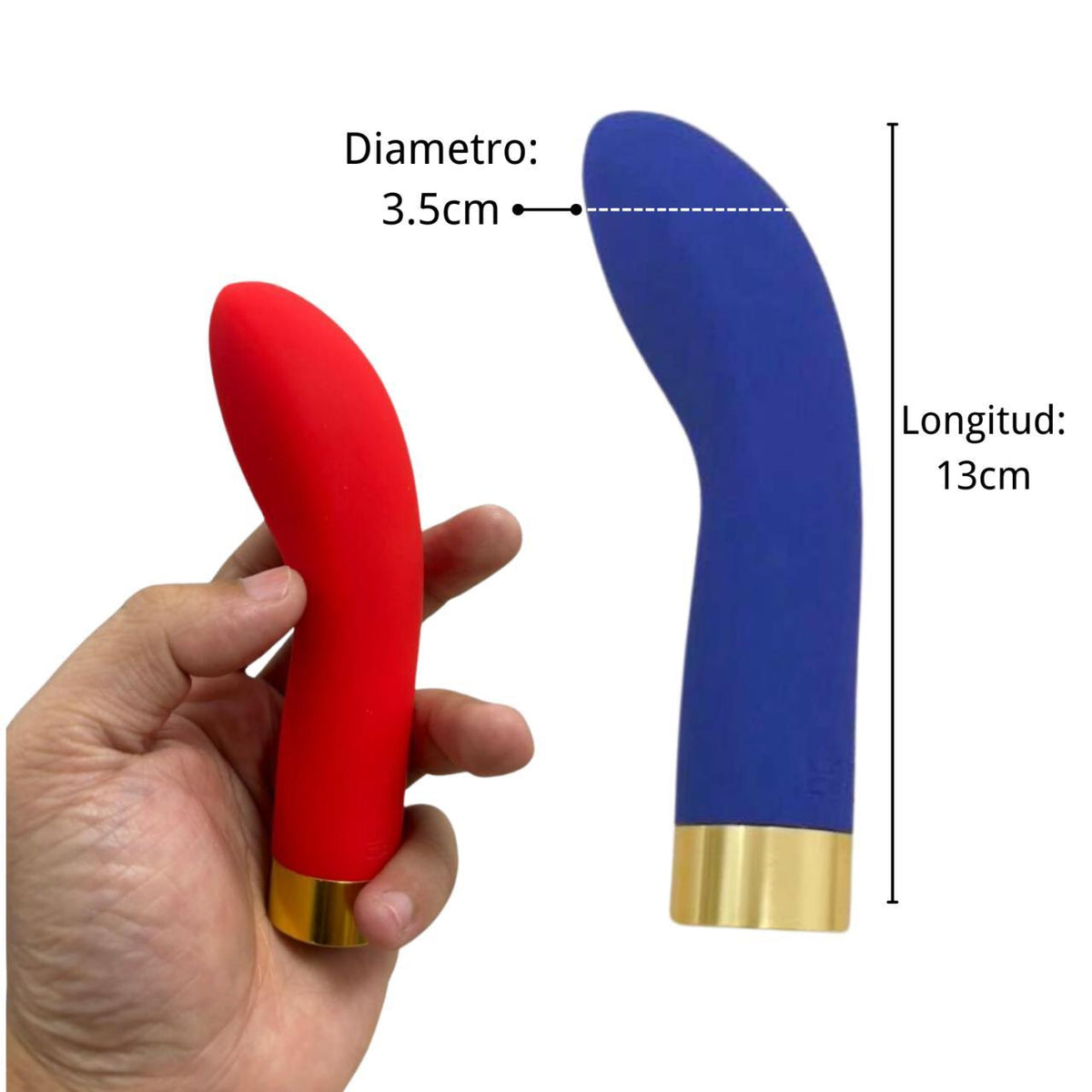 Fotografía de referencia de mini vibrador; varias presentaciones.