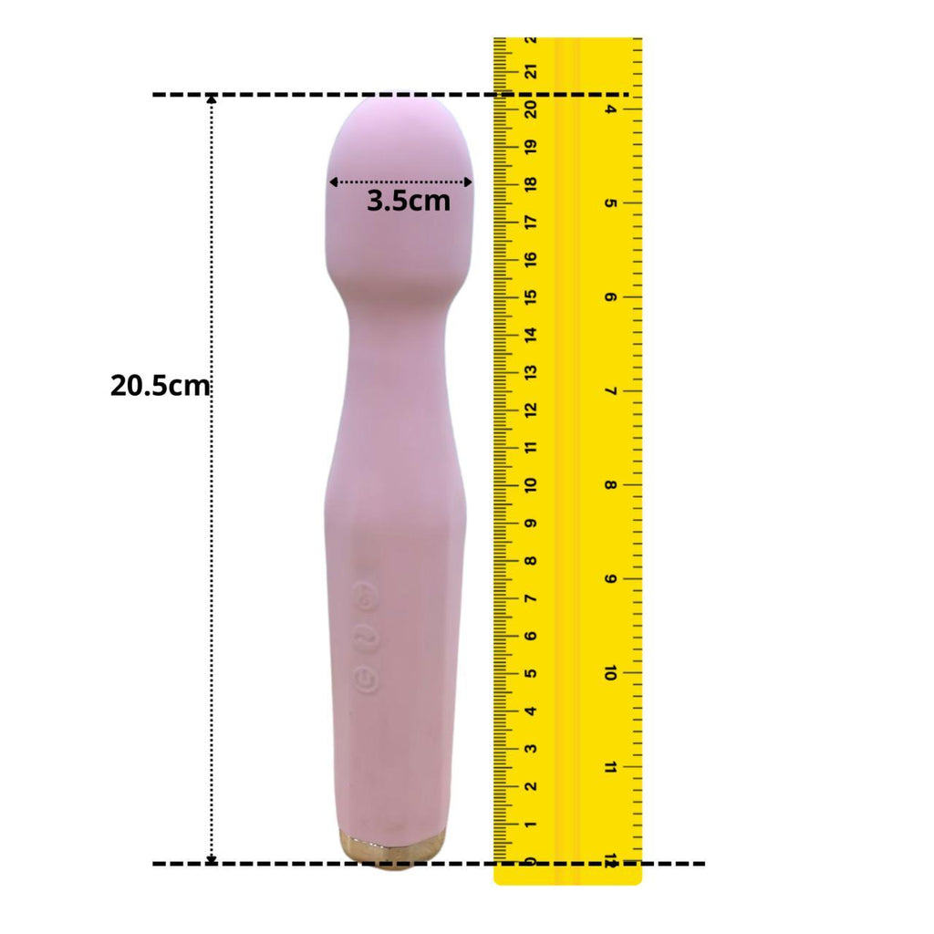 Fotografía de referencia de vibrador con diseño de micrófono.